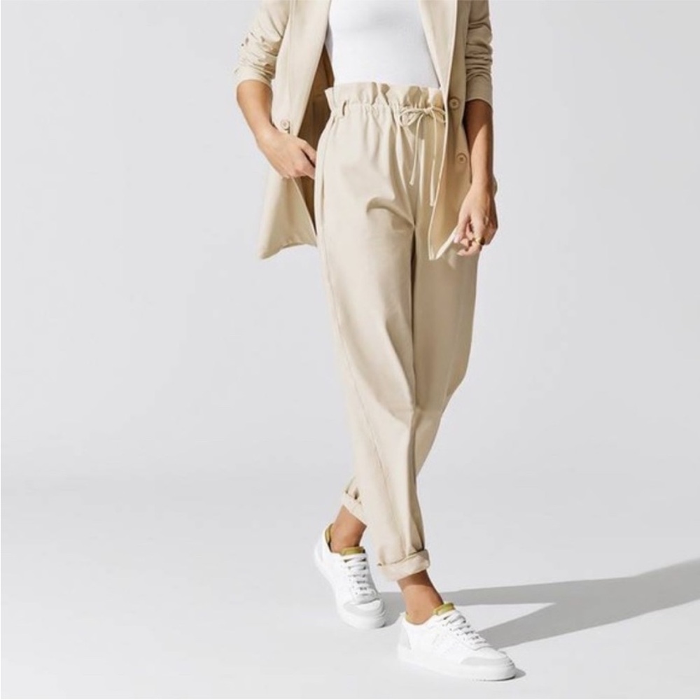 Carbon38 Stretch Woven Drawstring Pant in Khaki Women’s XS Joggers